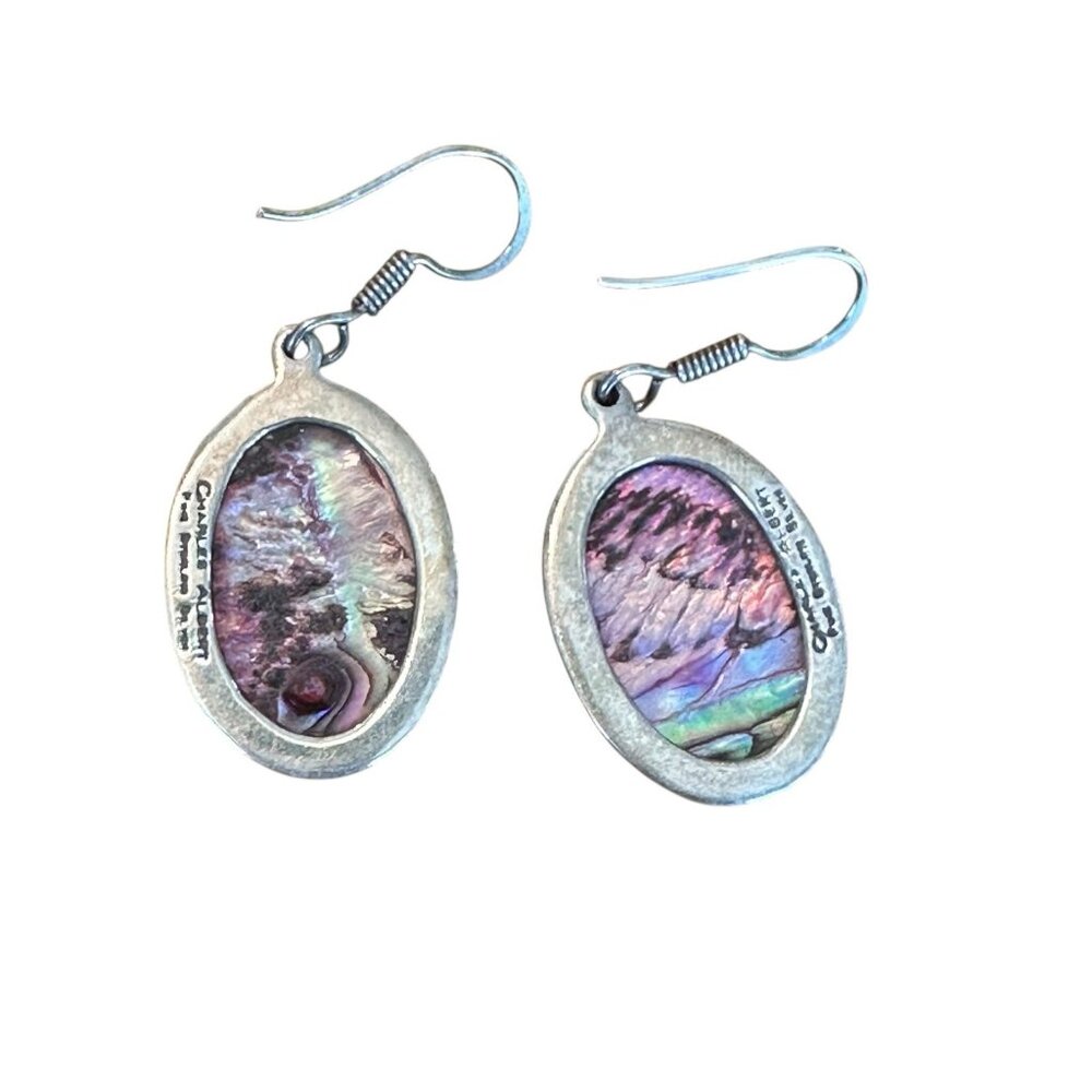 Charles Albert Sterling Silver 925 Abalone Pendant Necklace Earrings Set 18.45g - Picture 4 of 16